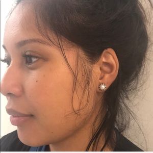 Lagos Luna Button post 925 pearl earrings